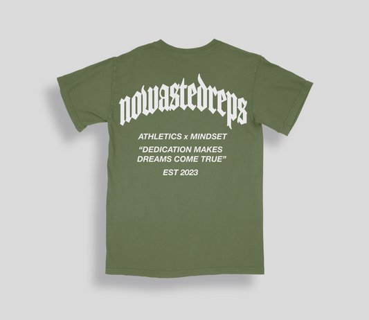 "Dedication" tee [hemp green]